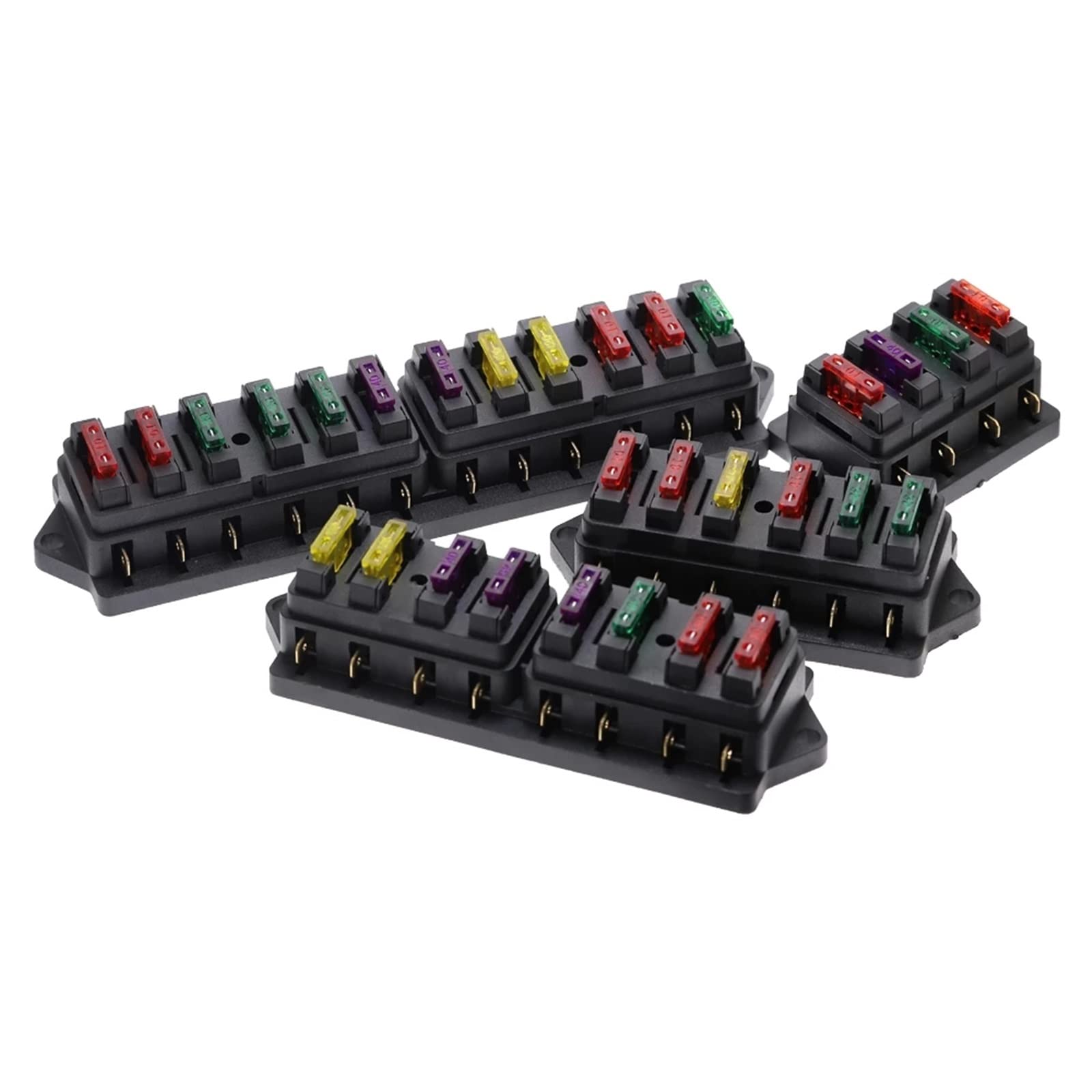 Porte-fusible de voiture 4/6/8/10/12 voies boîte à fusibles de voiture camion lame automatique avec fusibles 4/6/8/10/12 for Circuit Standard 12V 32V ATO (Color : 12 Ways)