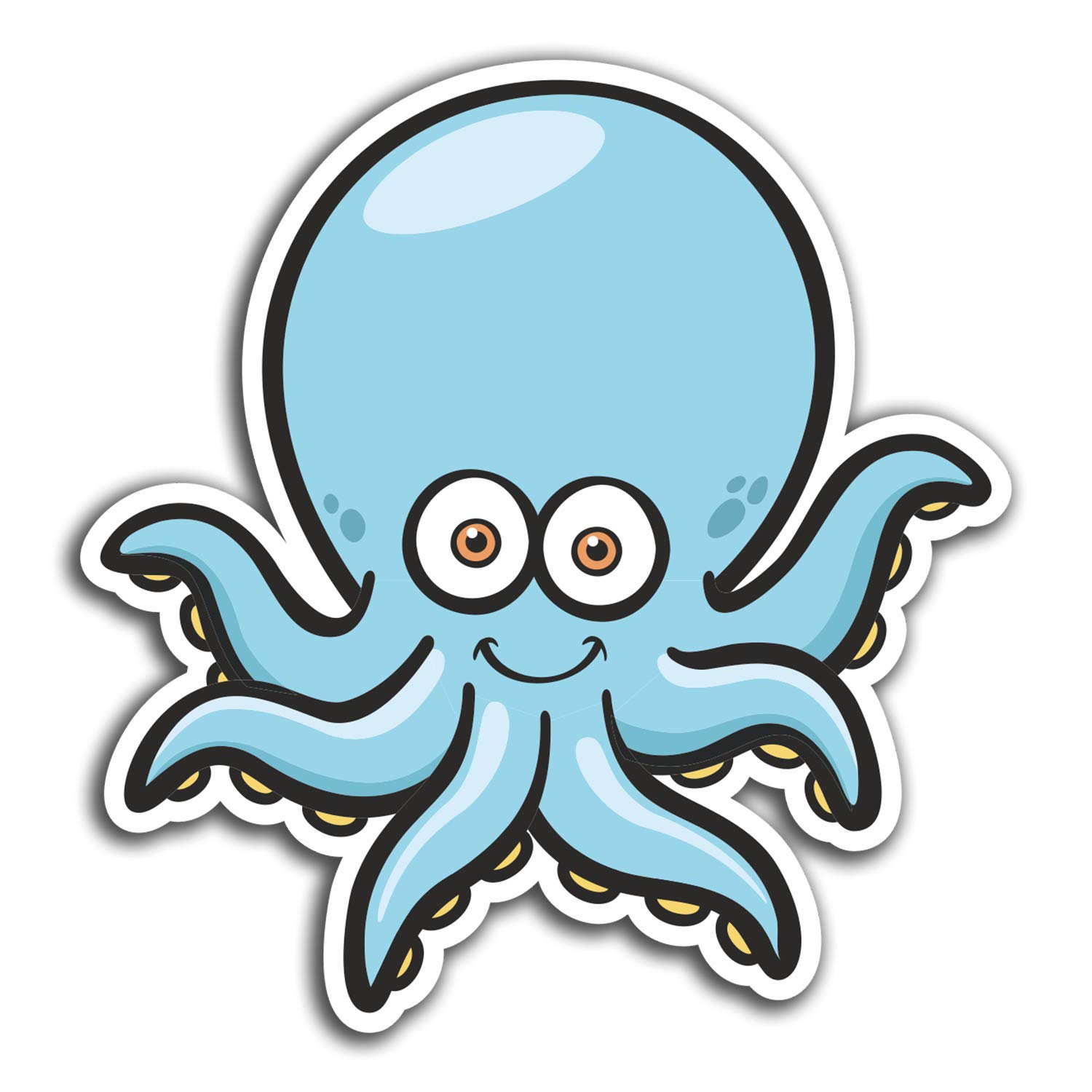 2 x 10cm Cartoon Octopus Vinyl Stickers - Travel Sticker Laptop Luggage #23686 (10cm Tall)
