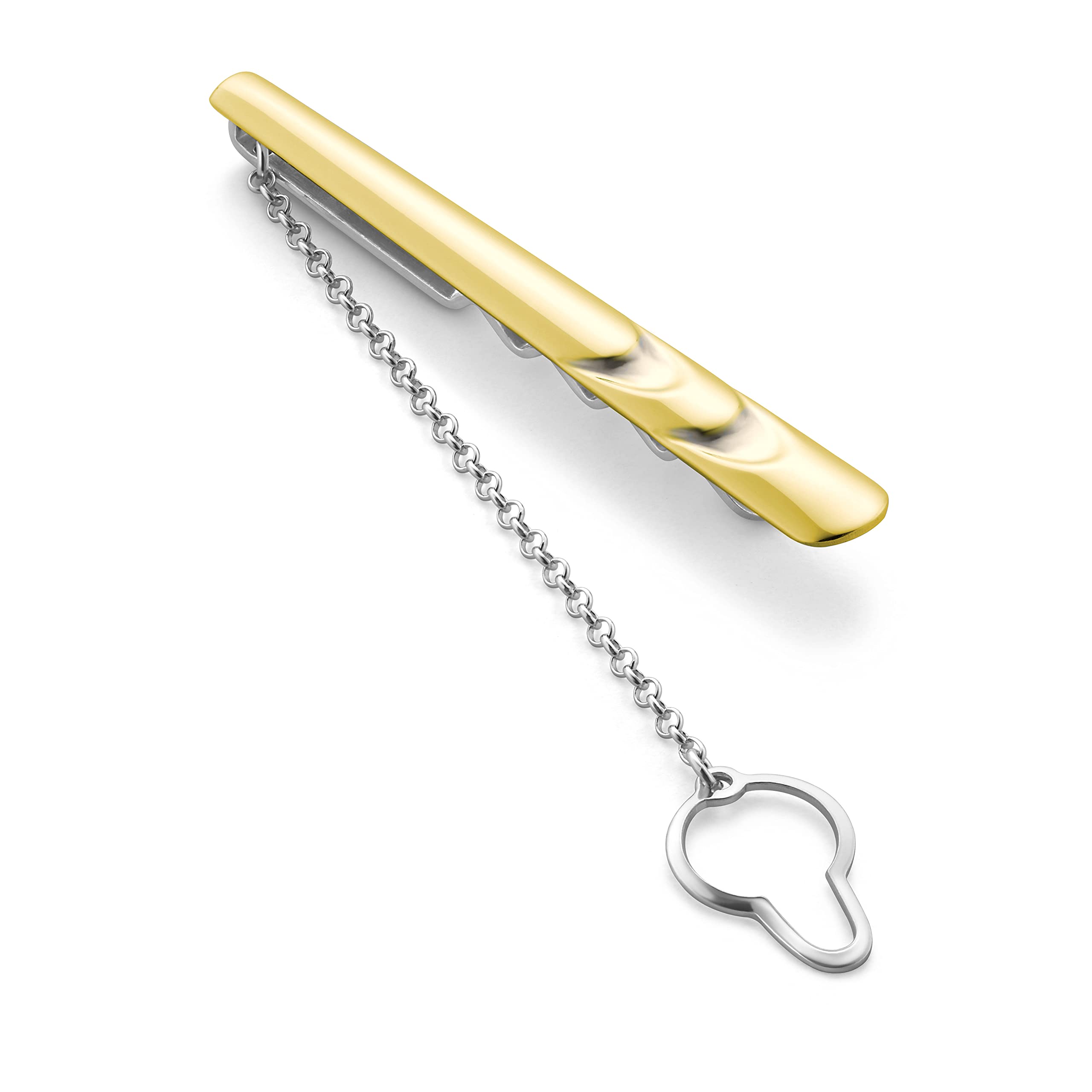Herren Krawattennadel Aus Vergoldetem 925 Silber Mit Kette
