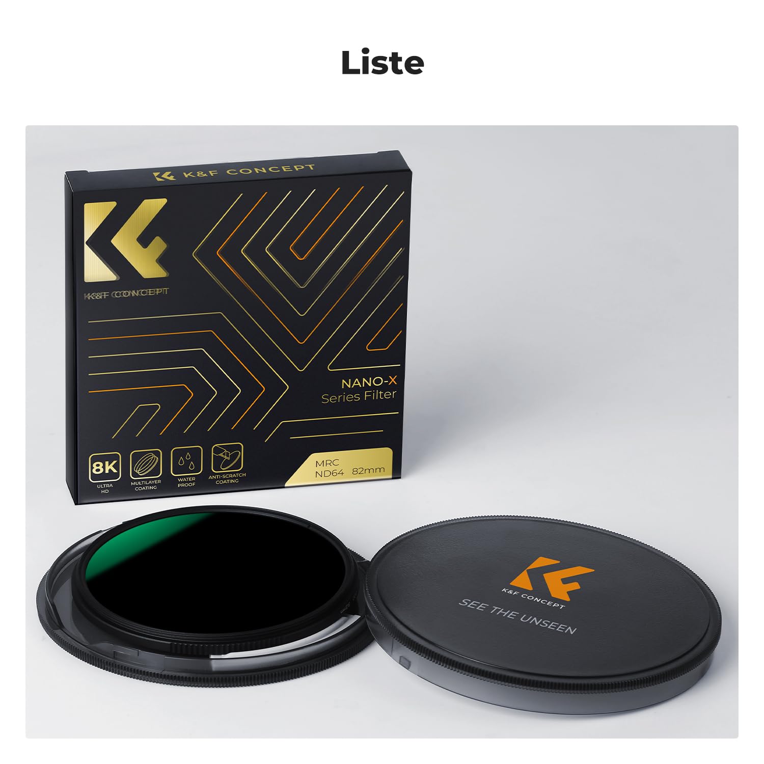 K&F CONCEPT Filtre ND64 77mm 6 Stops Gris Neutre Nano-X HD Résistant à l'eau Anti-Rayures pour Objectif Appareil Photo Caméra Numérique