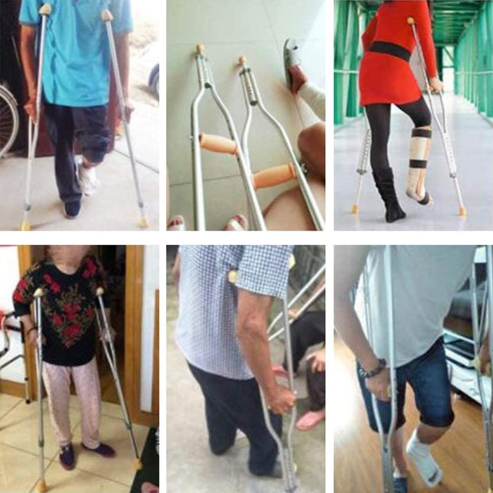 KANBUN Kule dla dorosłych kule o regulowanej wysokości pod pachami, 1 para, kule na pachy, kule medyczne dla osób starszych z zapaleniem stawów, chowany chodzik aluminiowy, odpowiedni Heig