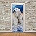 QHZSFF 3D Porte Adesivi Orso polare Adesivo Murale Decorazione Domestica Art Decal Camera da Letto Soggiorno Poster Rimovibile Adesivi per Porte 77 x 200 cm
