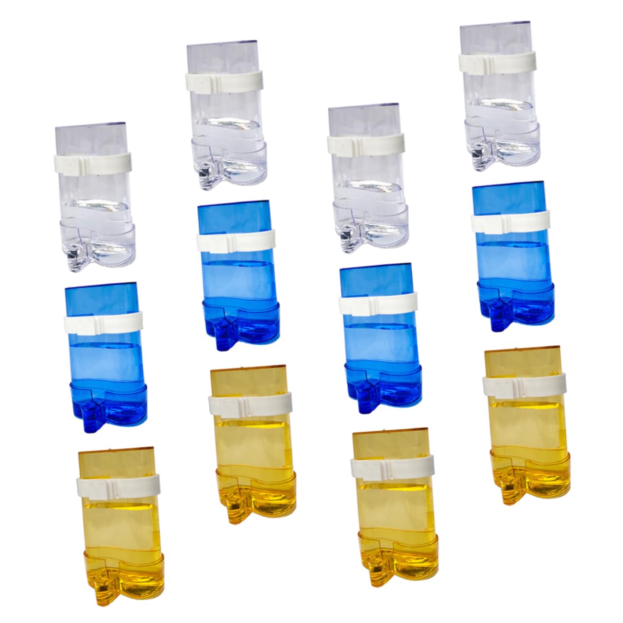 Toyvian Abbeveratoio e Mangiatoia Automatica per Pappagalli e Uccelli Domestici in Plastica Blu, 12pezzi Funzione di Distribuzione Pratica