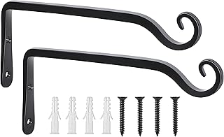 FEED GARDEN Wall Hook Hanging Plant Bracket 10 Inch 2 Pack, Hand-Forged ...