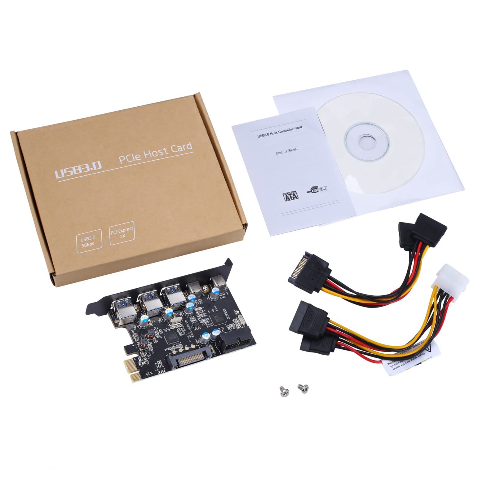 PCI-auf-USB-Erweiterungskarte PCI-e auf Typ C (2) TypeA (3) Adapterkarte Kostenloses Netzteil für MacOS für FL1100 Pcie USB 3.0 Karte Interne 5 Anschlüsse USB 3.0 PCI-E Erweiterungskarte Typ C (2) (3)