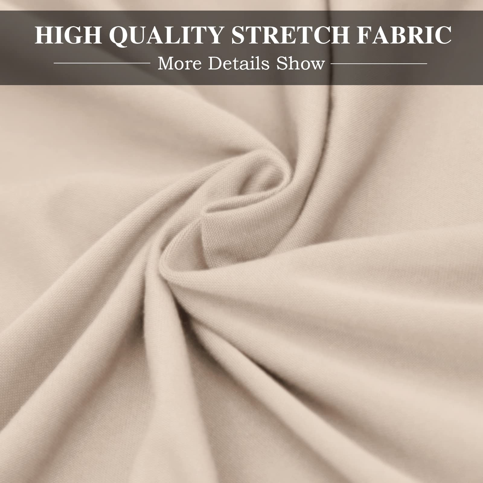 Jaotto Coprisedia Ufficio Elasticizzato, Fodere Coprisedia Girevole Ufficio Universale Lavabile Rimovibile, Coprisedia da Computer con Schienale, Copeture per Sedia da Ufficio(Beige,Large)