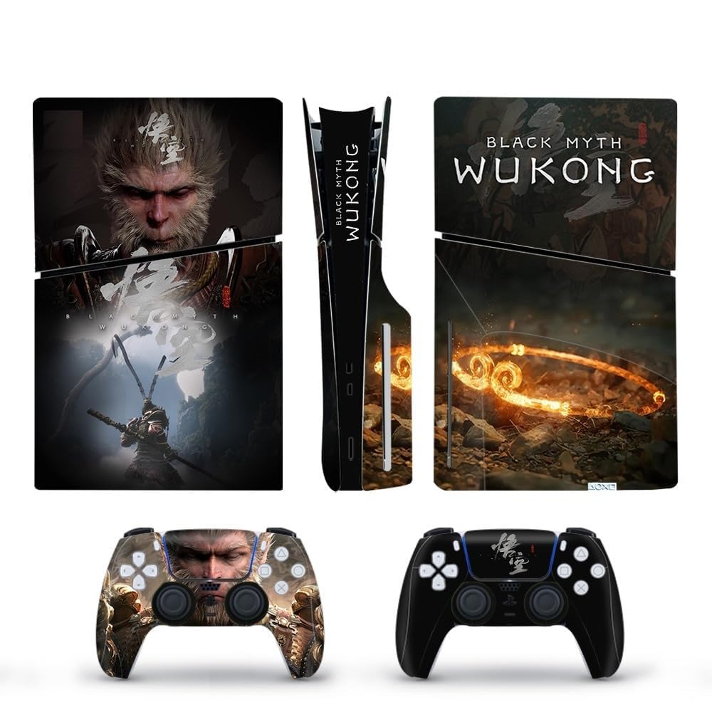 PSS® Vinyl Skin for PS5/Slim Disk Edition Console and Controller, Decal Sticker, Wukong Theme-image-25