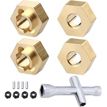 Brass Wheel Hex Hubs & Locknuts for Axial SCX24 1/24 RC Crawler Car Truck AXI90081 Upgrades Parts