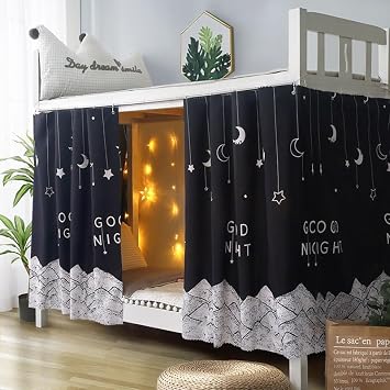 haozaikeji Dorm Bunk Bed Curtains Privacy Bed Drapes Bottom Bunk Bed Curtain Blackout Bed Canopy Dustproof Loft Bed Curtains Shading Bedding for Single Sleeper Dorm Bedroom