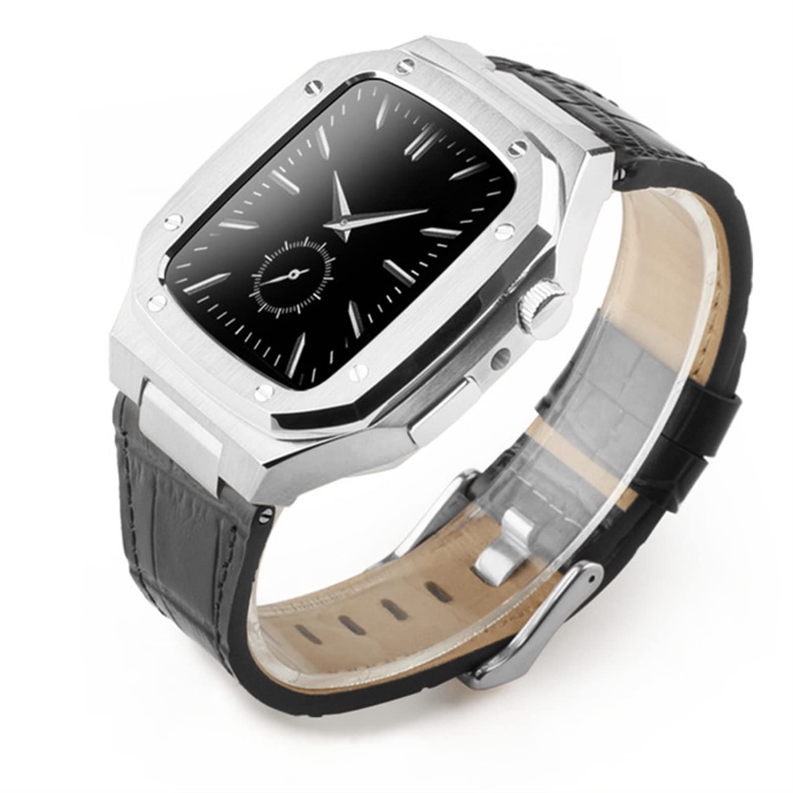 Bracelet en cuir Apple Watch pour adopter un style urbain actif en noir et jaune
