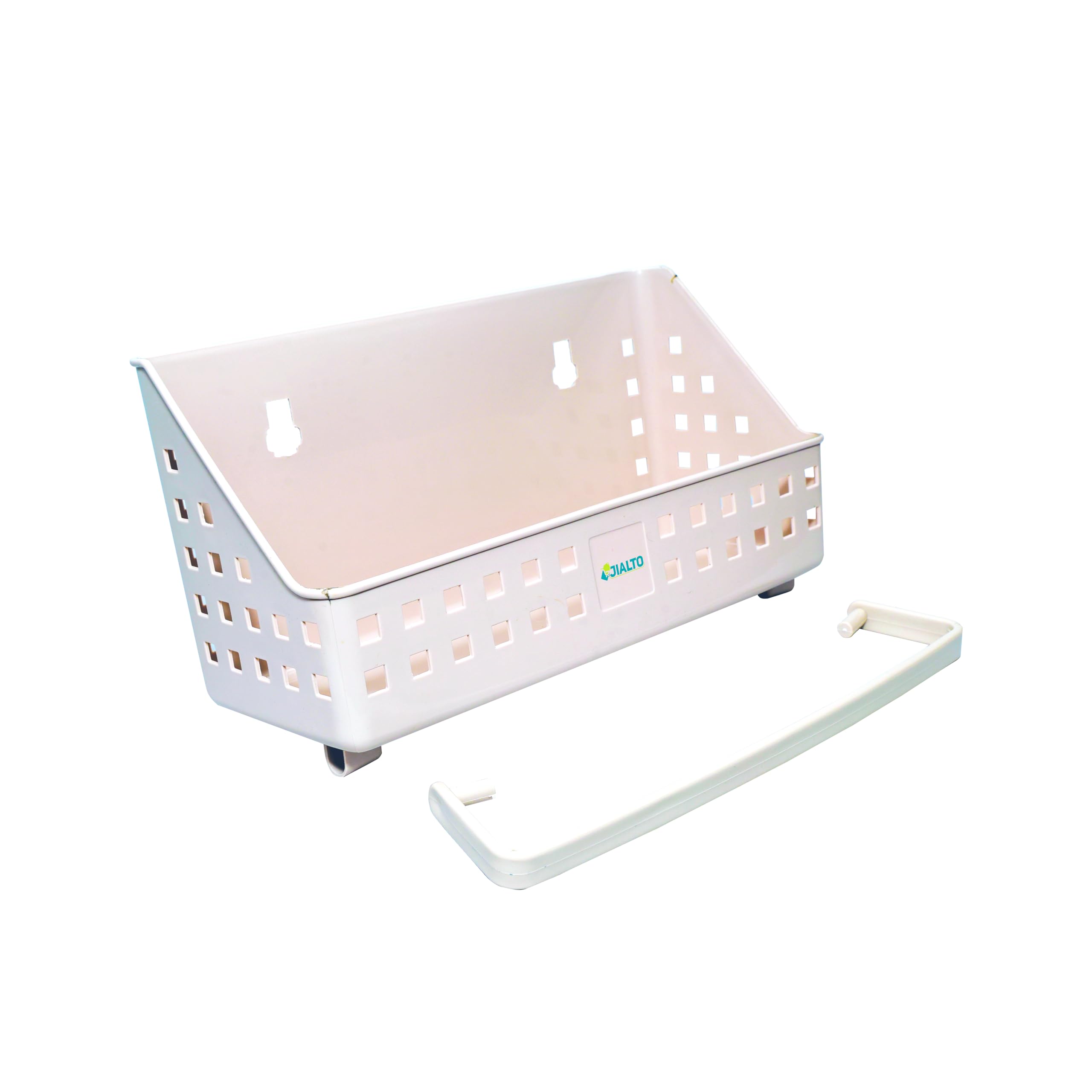 JIALTO Self Adhesive Bathroom Shelf, Bathroom Shelf for Wall, Bathroom Organiser Stand with Towel Hanger Holder, Without Drilling Bathroom Accessories (White) (B0D2V1YCML) Amazon Price History, Amazon Price Tracker