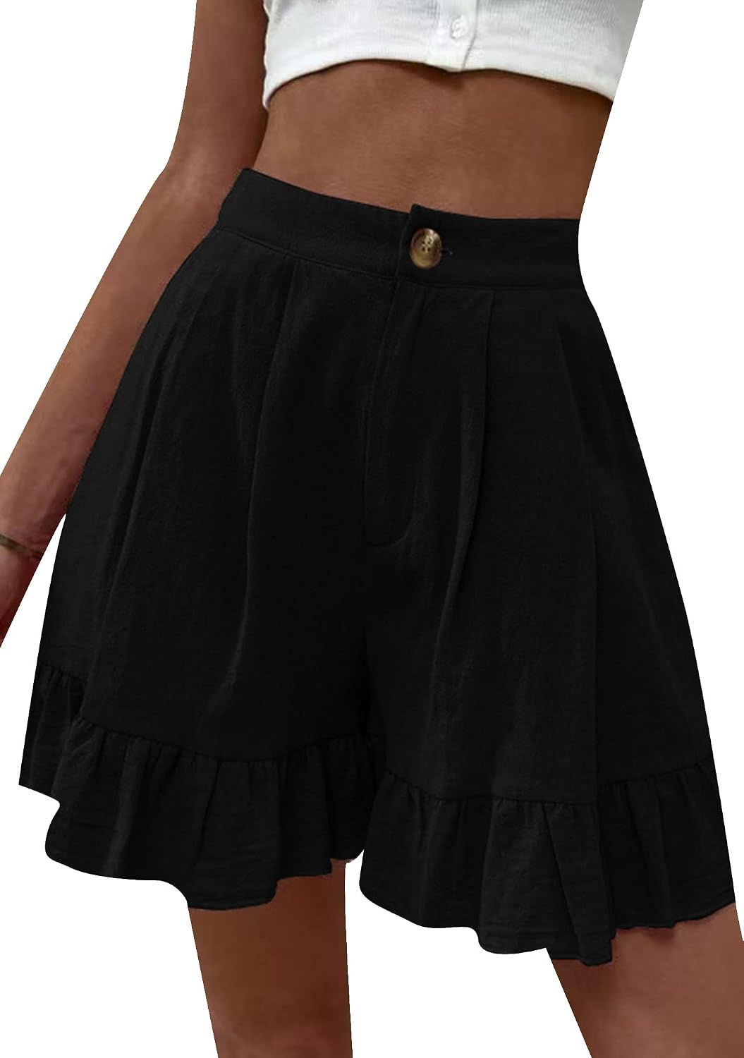 BOFETA Women’s High Waist Casual Shorts for Summer – Comfortable Plus Size Shorts for Women