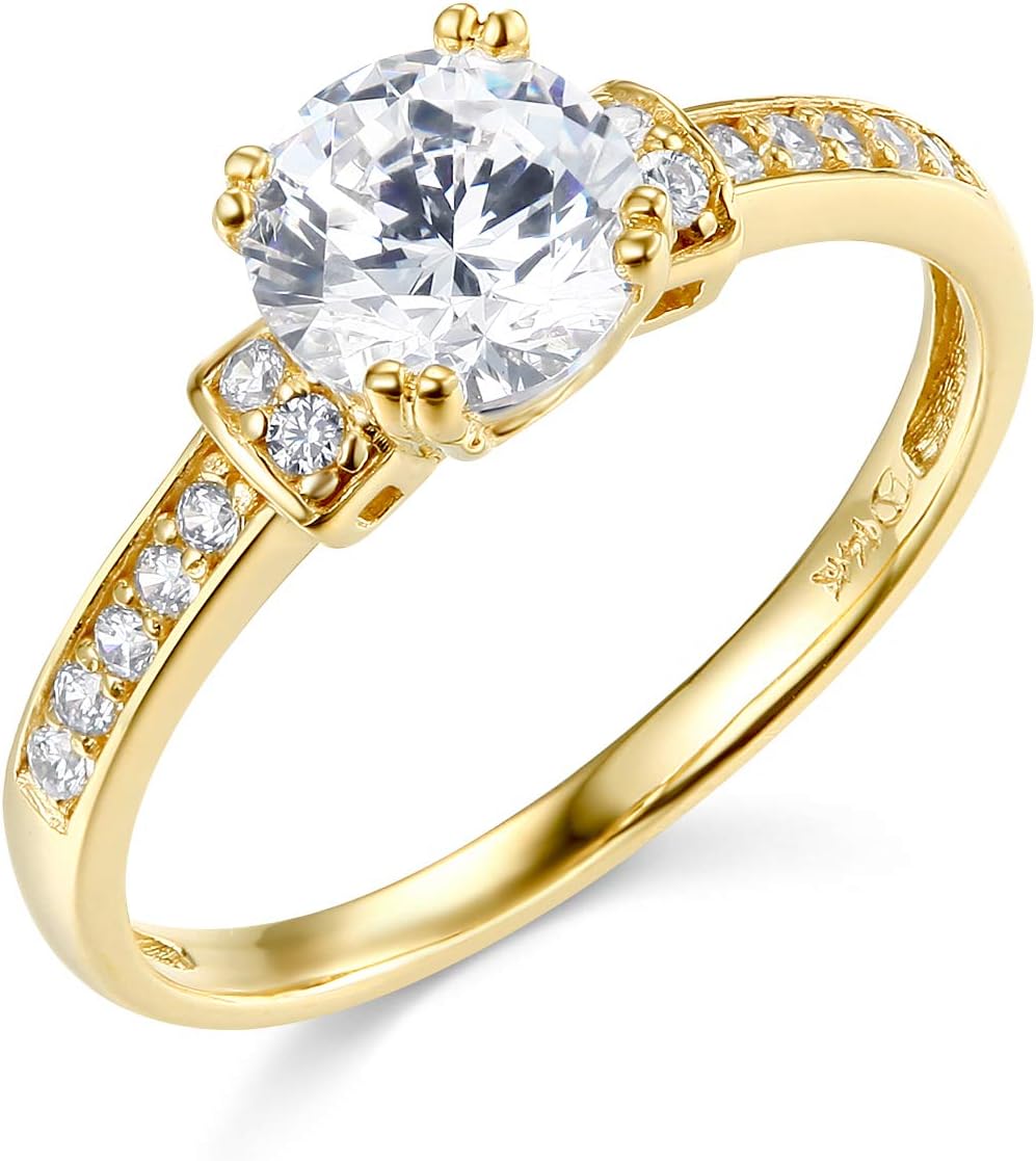 14k Yellow Gold Solid Wedding Engagement Ring - Size 4
