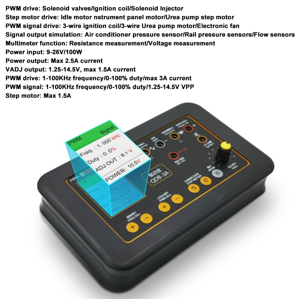 BUZHI Ignition Coil Tester QDB-3A Drive Automobile Ignition Coil Tester Injector Solenoid Valves Idling Stepper Motor Instrument Car Fault Detector.