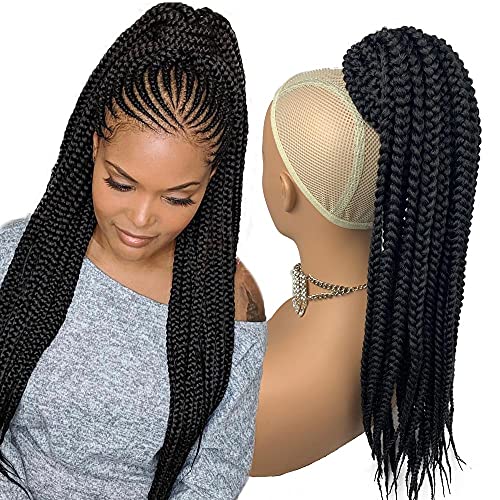 HAPPY&CC Braided Drawstring Ponytail Extension for Black Women Long 3X