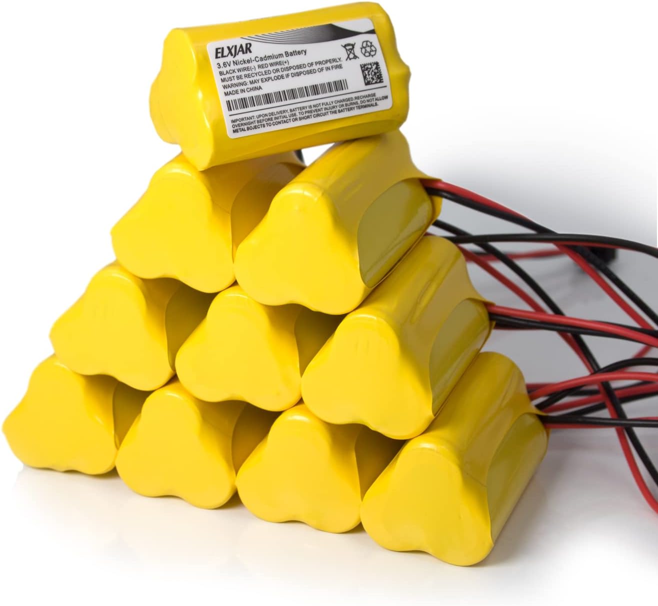 (10-Pack) 3.6V 800mAh AA ELB-B001 NiCad Battery Replacement for Lithonia ELBB001 0253799 ANIC1566 Unitech AA800MAH Emergency Exit Light Fire Exit Sign