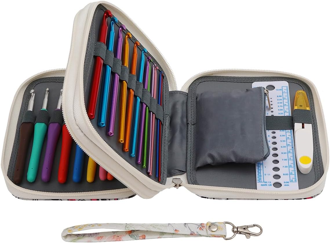 HMZSP Crochet Knitting Needle Set, Handmade DIY Knitting, Ergonomic Yarn Needles and Sewing Accessories, Suitable for Beginners and Experienced Crochet Enthusiasts (White)