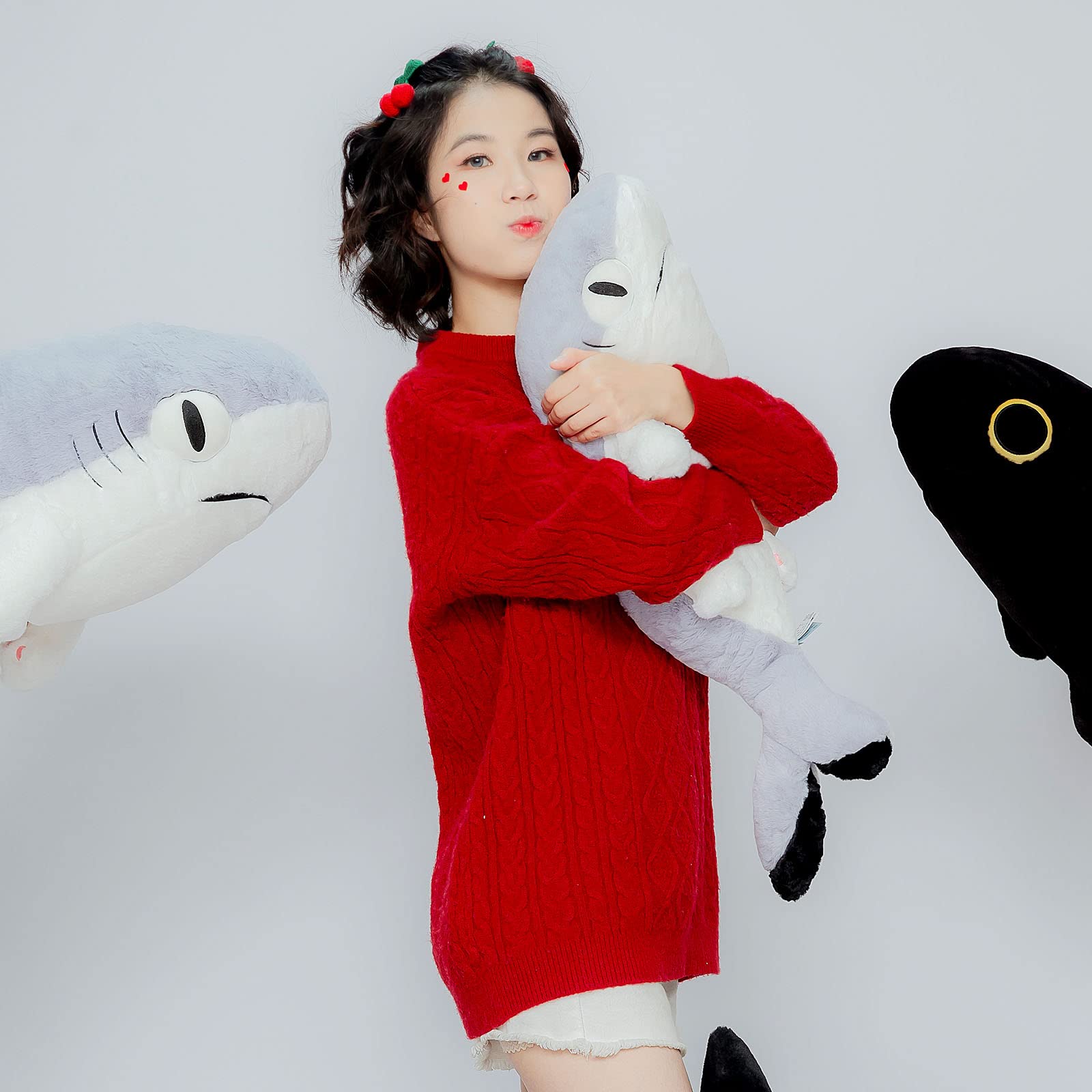 Amazon.co.jp: Sharkitty ぬいぐるみ サメと猫のぬいぐるみ (グレー