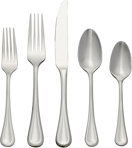 Oneida Virage - Juego de cubiertos de 20 piezas, servicio para 4, acero inoxidable 180, juego de cubiertos