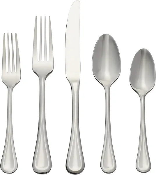 Oneida Virage 20 Piece Everyday Flatware Set, Service for 4, 18/0 Stainless Steel, silverware set