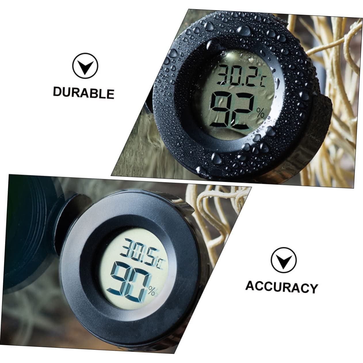 SUPVOX 3pezzi Termometro Igrometro per Rettili Display LCD Misuratore e umidità per Terrari Installazione Facile per Tartarughe Lucertole e Camaleonti