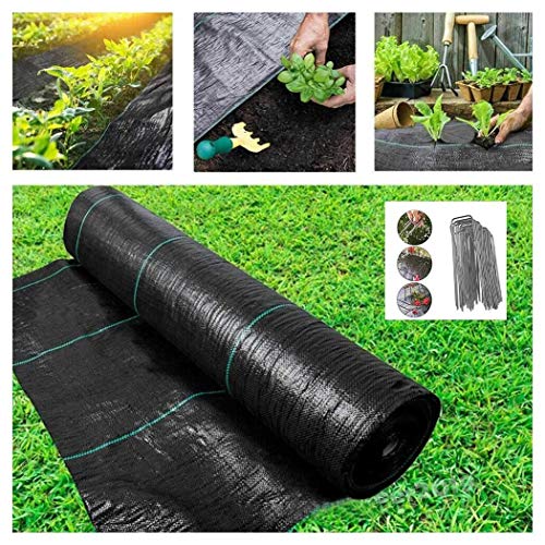 LYMHGHJ Membrana de Control de malezas de jardín de Paisaje Membrana de Cubierta de Suelo Resistente a los Rayos UV Membrana de Cubierta de Suelo de Paisaje estabilizada a los Rayos UV de 100 g / m2