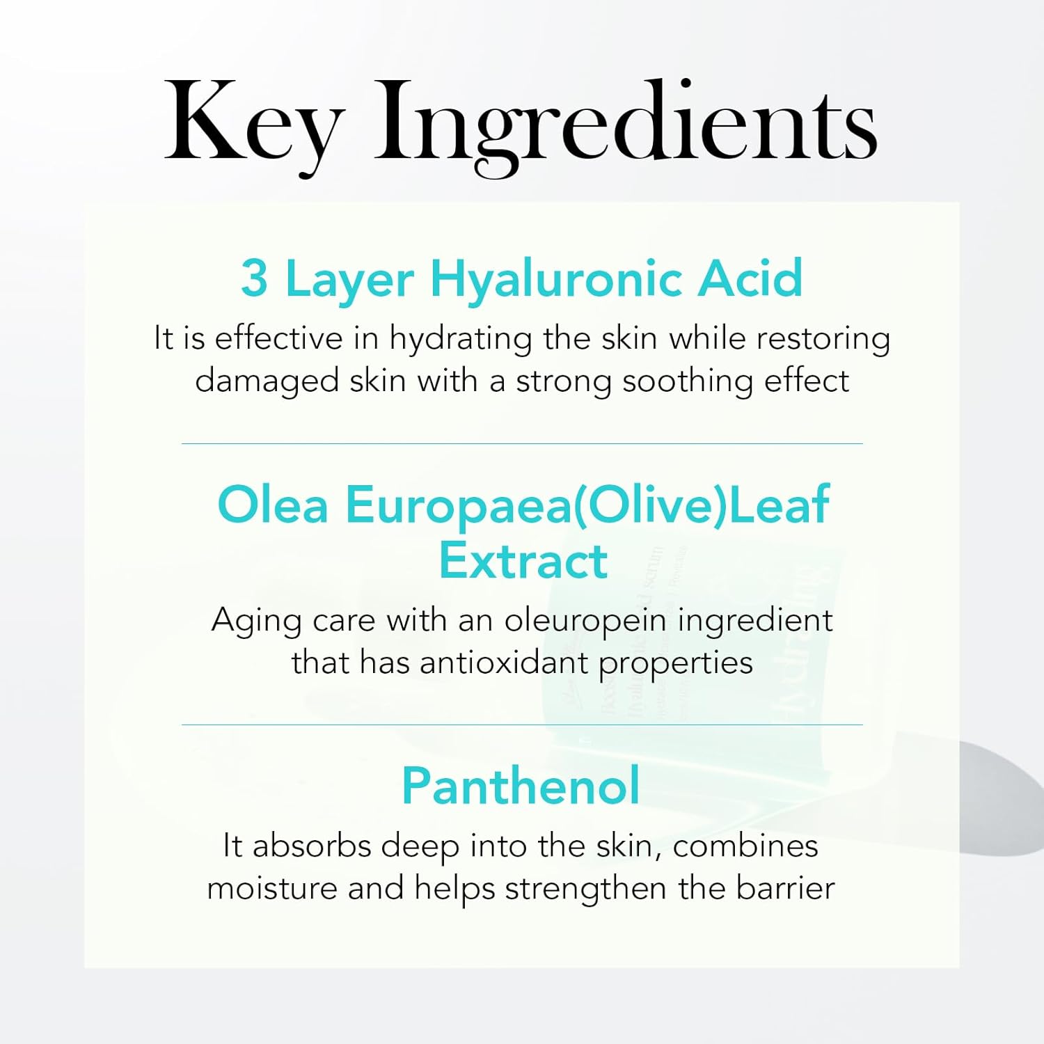 Olivia & Allison Hyaluronic Acid Serum 1.0 fl oz - With Panthenol + Olive Leaf Extract for Hydration & Calming Care - Image 3