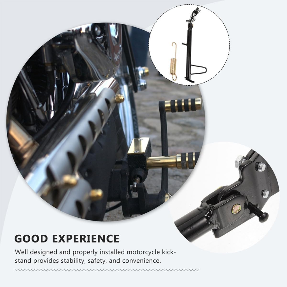 Motorcycle Kickstand Replacement Side Stand with Metal Support Bracket Electric Scooter Kick Stand for Enhanced Stability and Safety Easy Quick Installation for Motorbike Parking