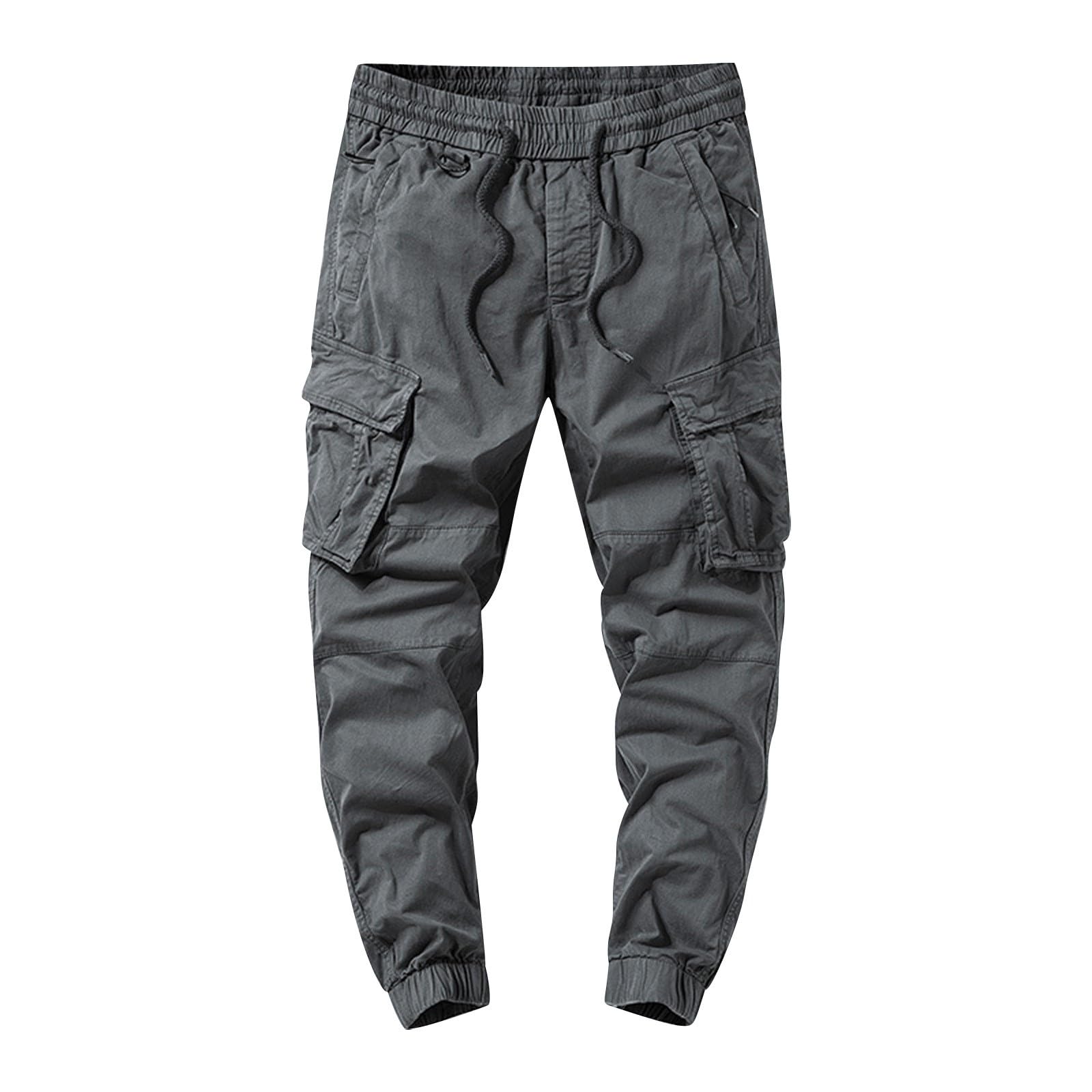 Pantalones cargo largos para hombre, pantalones chinos, para fitness, jogger, cómodos, ligeros, tácticos, holgados, para el tiempo libre, ajustados, cintura elástica con cordón, S-6XL