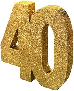 Number 40 Glitter Table Decoration Gold