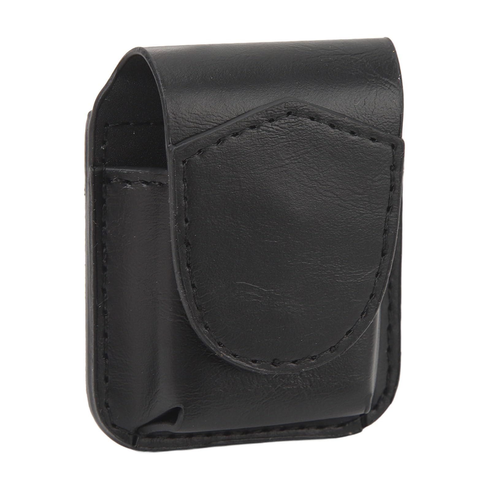 Luqeeg Handmade Fliptop Leather Lighter Pouch Case, Tactical Lighter Storage Case Box Container Organizer Holder, Anti Scratch Soft Lining Magnetic Buckle Lighter Waist Case (Black)