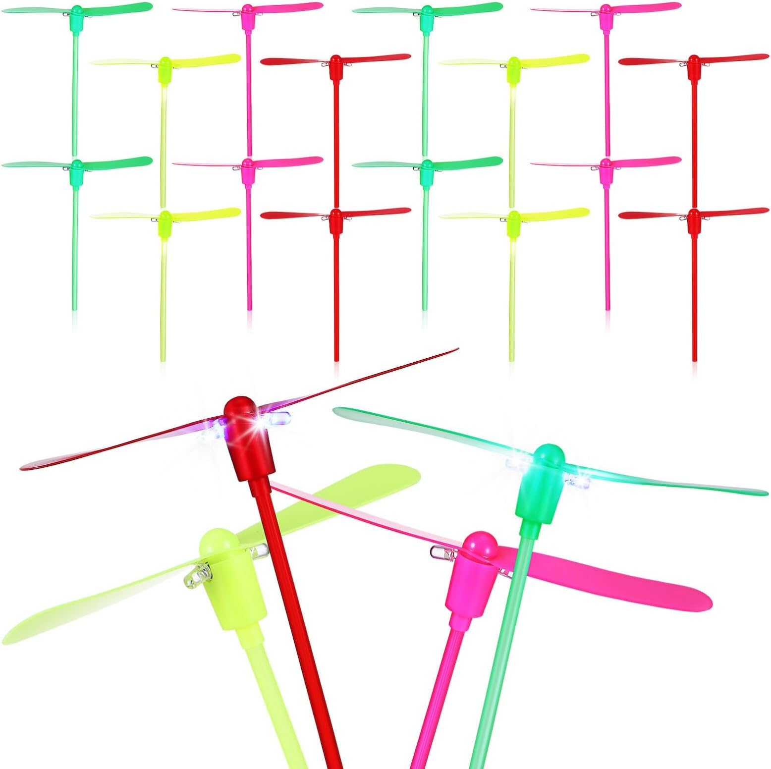 Toyvian Led Glowing Dragonfly Flying Toy with Propeller for Kids Outdoor Play Party Favors and Night Fun