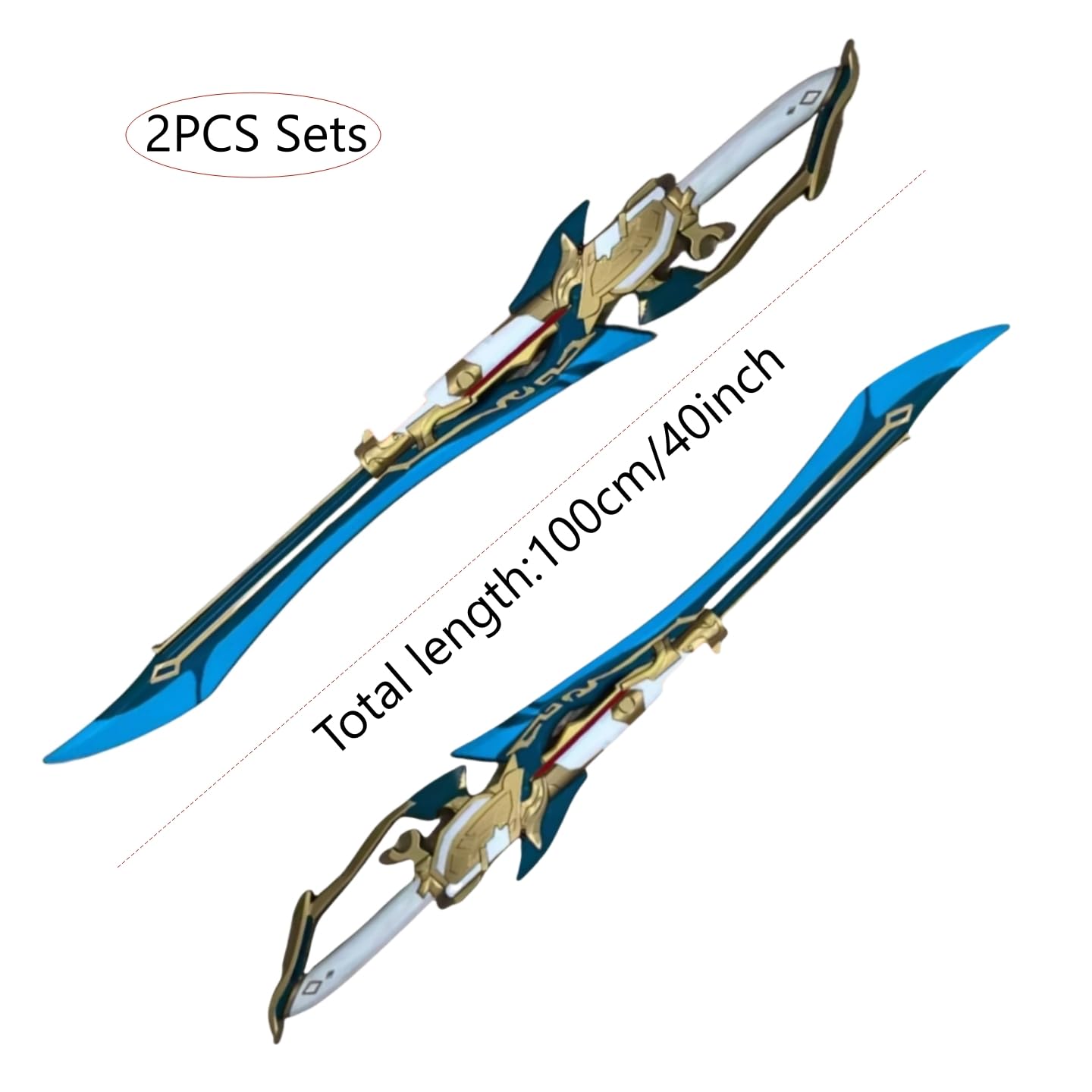 damdos Halloween Prop Cosplay Sword for Feixiao Axe,2PCS 40" Feixiao Swords Weapons Fancy Party Costumes Accessories Birthday Gifts(2pcs Set)