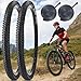 24/26/27.5 X 1.95 Inch Folding Bike Tires with 3mm Anti Puncture Proof Protection for Mountain Bicycles (24X1.95/2 Tires 2 Tubes)
