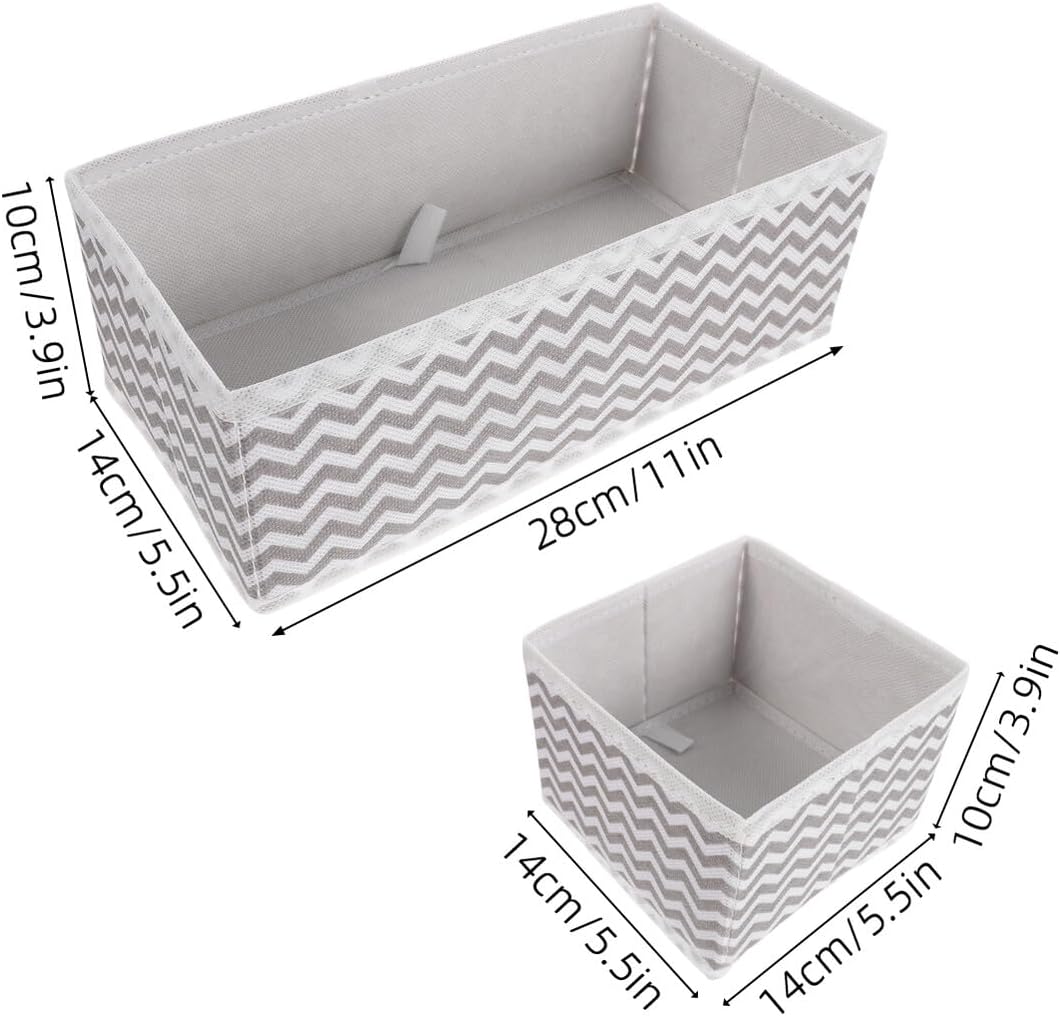 minkissy Underwear and Socks Drawer Organizer 12pcs Set, Non-woven Fabric Foldable Closet Storage Bins for Dresser Clothing and Undergarment Organization