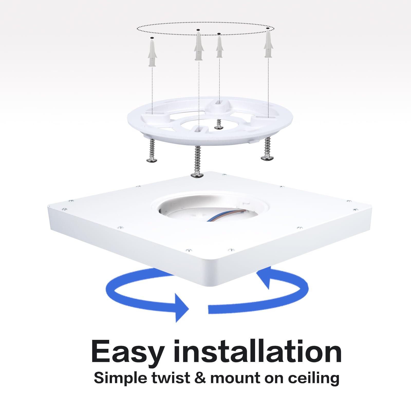 Luces de techo LED de 20W 2400LM, 3000k-6000k, luz de baño impermeable IP44, lámpara de techo empotrable redonda moderna, adecuada para dormitorio, cocina, sala de estar, pasillo, exterior