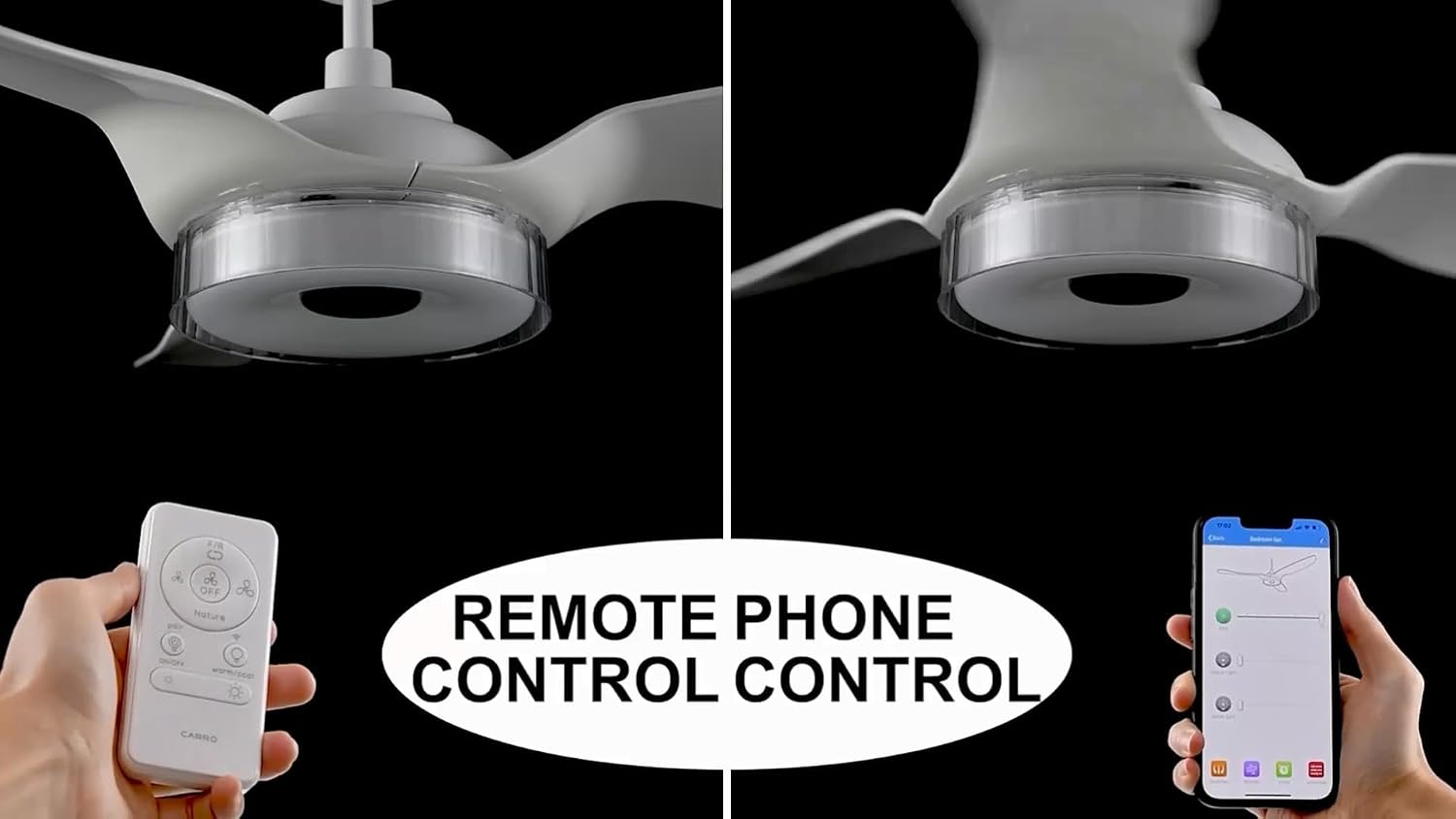 Carro 56" Ceiling Fan with Light and Remote, 10 Speeds Reversible Silent DC Motor Smart Ceiling Fan, 3 Light Colors Dimmable Indoor Outdoor, Compatible with Alexa, Siri & Google Home, White