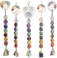 Vista 21 de Anjiucc Árbol de la vida de cristal curativo de 7 chakras para colgar en la pared, decoración de interiores, decoración de ventanas, meditación