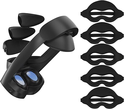 VRMASTER Forehead Pad-2 pcs Foam and Sweat Band - 5 pcs Bundles for Meta Quest Pro Accessories