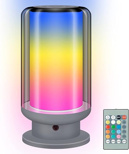 LUXSWAY LED Bedside Table Lamps with Remote Control,Desk Lamps with Timer Settin