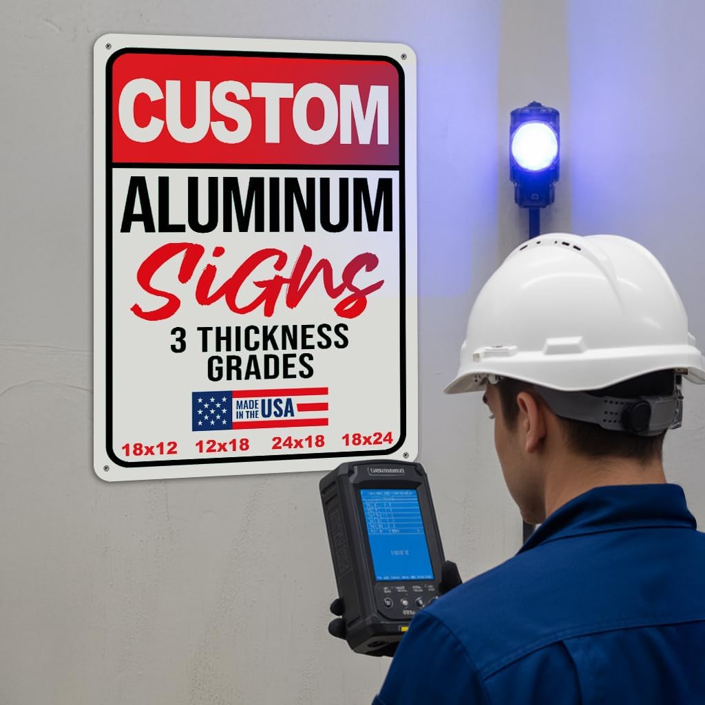 24x18" Custom Aluminum Sign with Text, Personalized Metal Sign for Outdoor, Customized Aluminum Signs for Business, Office or Home (Horizontal)