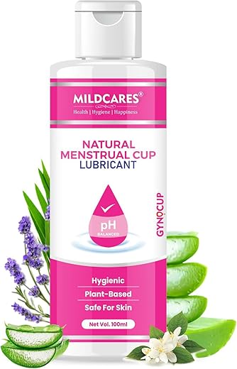 MildCares Menstrual Cup Lubricant Water based & pH Balanced, hypoallergenic and safe for use, Helps to Insert Menstrual Cup. (100 ML)