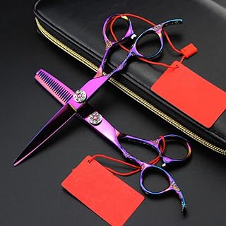 AYCDL Tijeras para Cortar El Cabello, Tijeras Profesionales De 6 Pulgadas 440C para Zurdos, Tijeras para El Cabello De Color Rosa Púrpura, Tijeras para Cortar El Cabello, Tijer