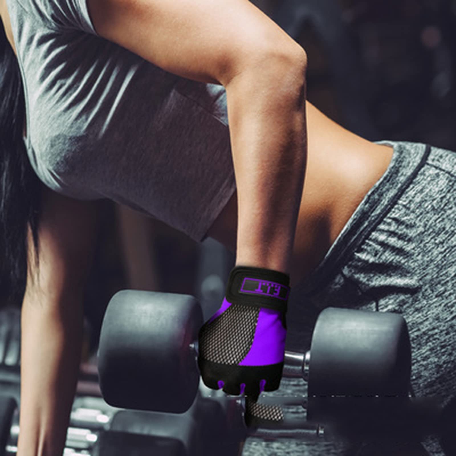 Guanti per sollevamento pesi con supporto per il polso Guanti da palestra per uovolo sul palmo Guanti imbottiti Protezione mezze dita Guanti traspiranti per fitness Bodybuilding powerlifting