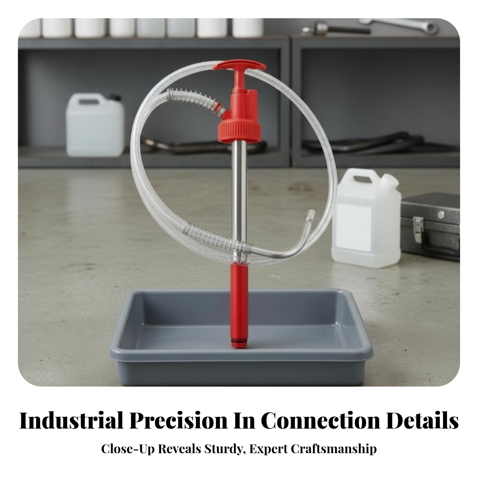 Pompa Manuale Olio Pompa a Mano Sifone Estrattore Dispenser con Manico a Tubo Curvo Rinforzato in Plastica E Metallo per Trasferimento Pulito da