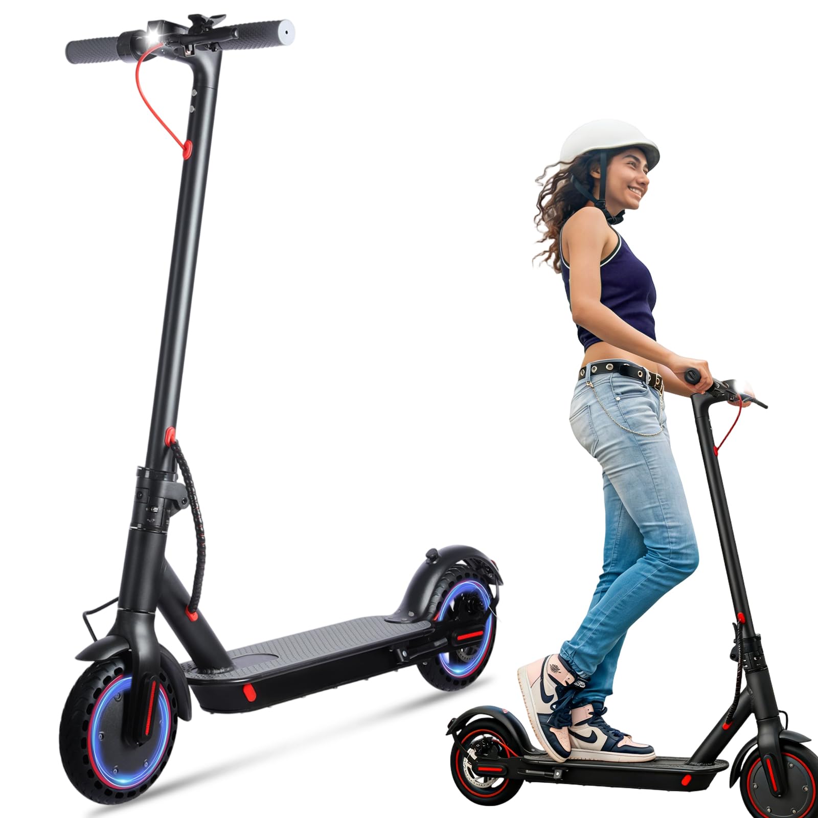 Monopattino Elettrico Adulto 350W Pieghevole, Velocità 25 km/h, Autonomia 30-35 km, Pneumatici Antiforatura 8.5", Batteria 36V 10.4Ah, Freno Elettronico + Disco, Portata 120 kg IPX5