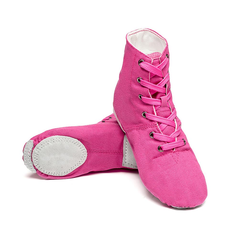 MSMAX Womens Jazz Dance Boots Lace Up High Top Character Shoes for Women - Split Sole Ankle Boots for Jazz, Theater, Stage Performance &amp; Costume