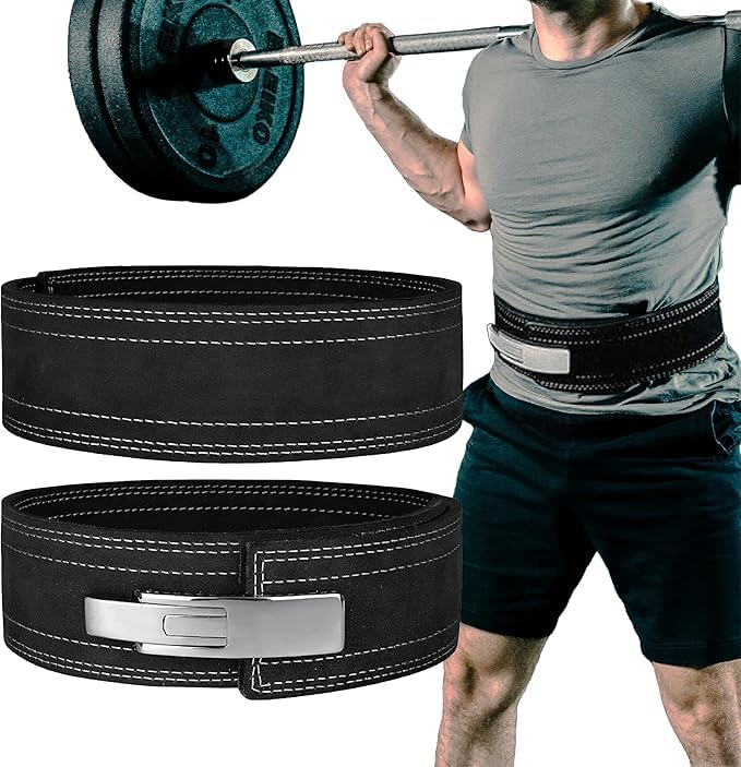 Hawk Sports Ceinture à levier en cuir véritable noir pour homme et femme, ceinture d'haltérophilie de 10 mm
