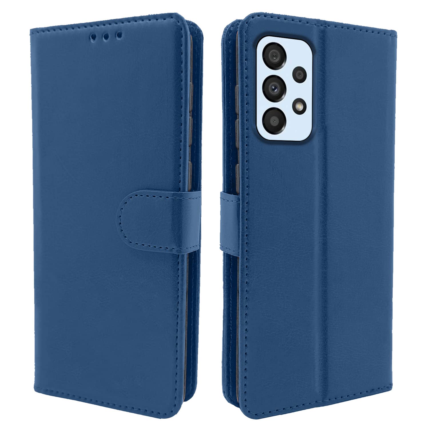 Pikkme Samsung Galaxy A73 5G Flip Cover | PU Leather Finish | 360 Protection | Wallet & Stand | Strong Magnetic Flip Case for Samsung Galaxy A73 5G (Blue) (B09ZZD19BV) Amazon Price History, Amazon Price Tracker