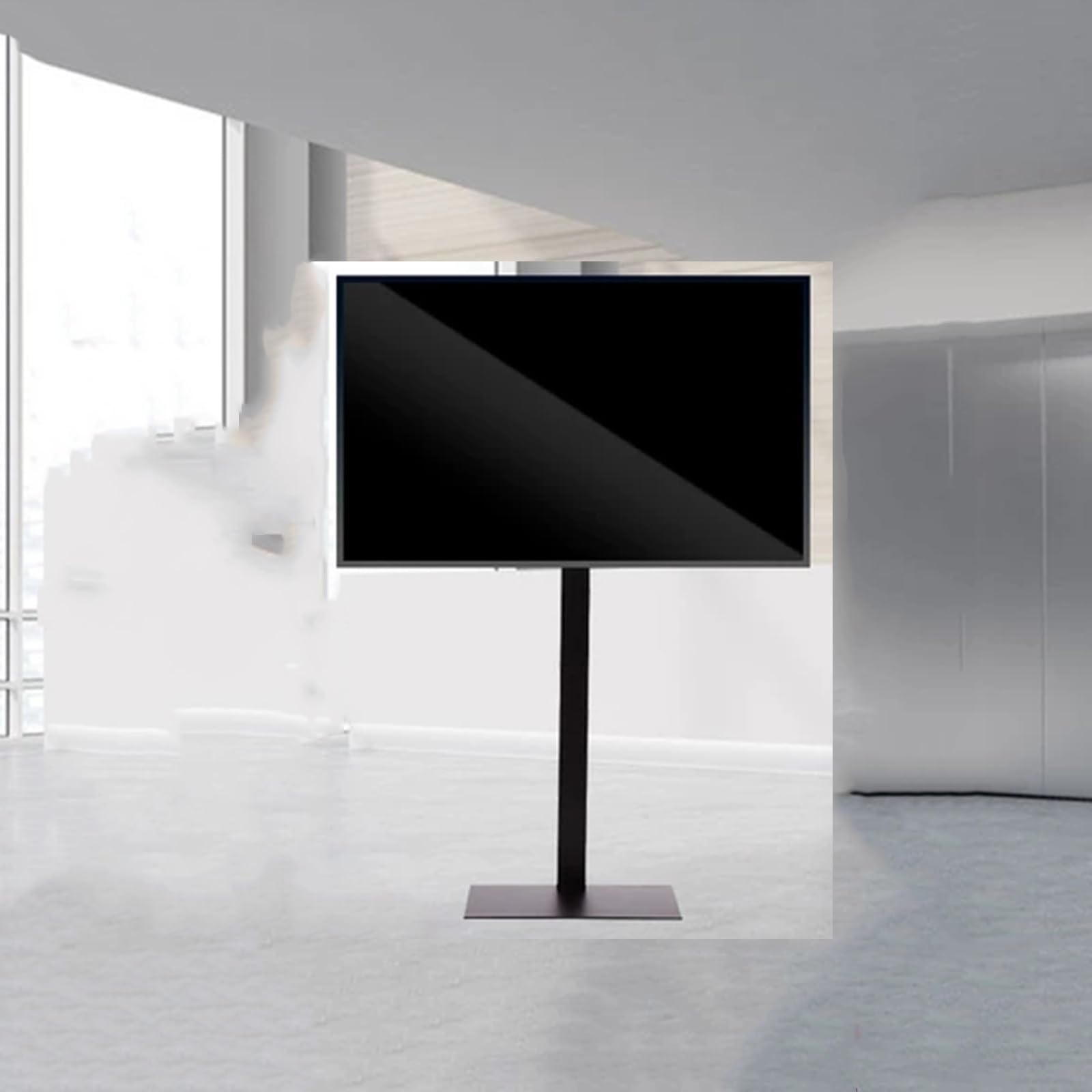 Support TV au sol réglable pour optimiser l'espace du salon familial